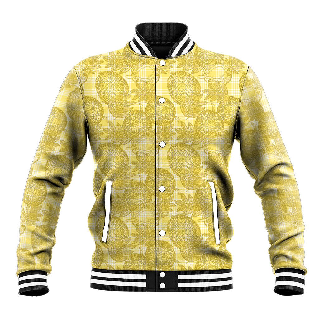 Melemele Hawaii Breadfruit Palaka Motifs Baseball Jacket