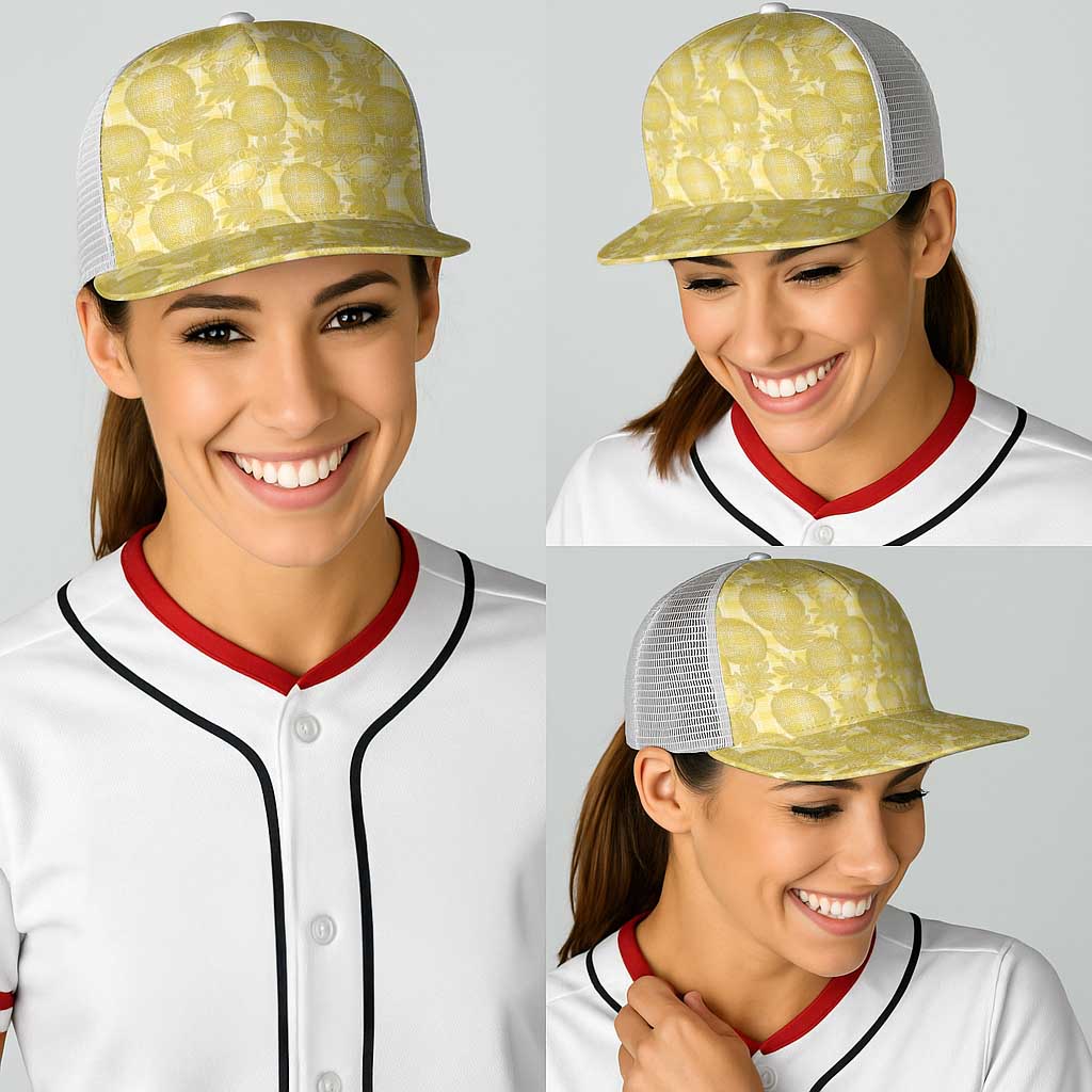Melemele Hawaii Breadfruit Palaka Motifs Baseball Net Cap