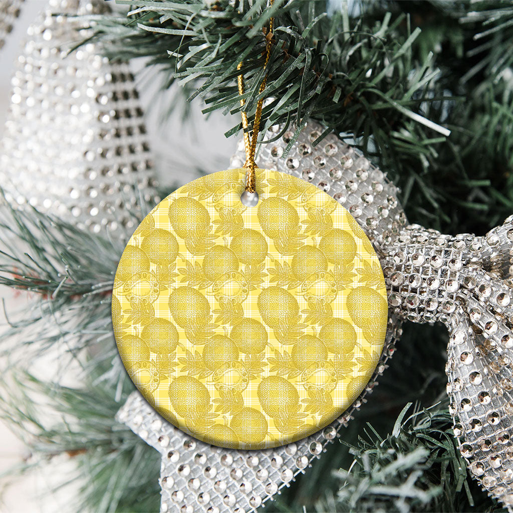 Melemele Hawaii Breadfruit Palaka Motifs Ceramic Ornament LT14 - Polynesian Pride