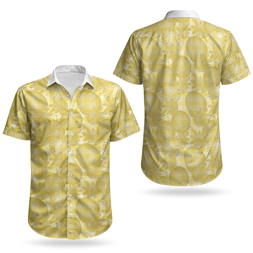 Melemele Hawaii Breadfruit Palaka Motifs Couples Matching Summer Maxi Dress and Hawaiian Shirt LT14 - Polynesian Pride