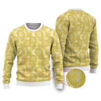 Melemele Hawaii Breadfruit Palaka Motifs Ugly Christmas Sweater LT14 Yellow - Polynesian Pride