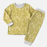 Melemele Hawaii Breadfruit Palaka Motifs Christmas Pajama Set LT14 Men Yellow - Polynesian Pride