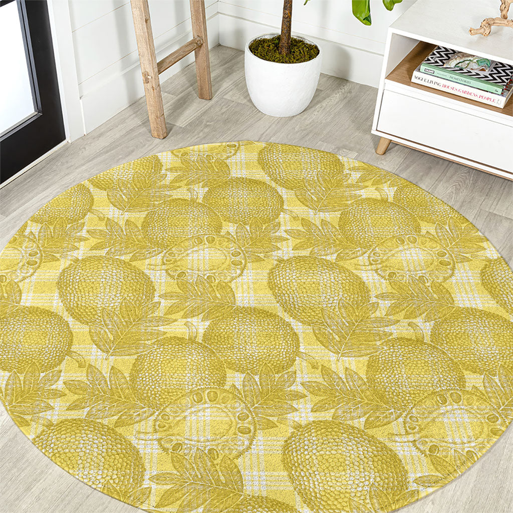 Melemele Hawaii Breadfruit Palaka Motifs Round Carpet