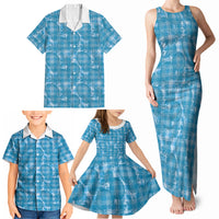 Polu Hawaii Breadfruit Palaka Motifs Family Matching Tank Maxi Dress and Hawaiian Shirt LT14 - Polynesian Pride