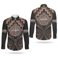 Aotearoa Kati Mamoe Personalised Couples Matching Mermaid Dress and Long Sleeve Button Shirt Maori Iwi Poutama Puhoro Tattoo LT14 - Polynesian Pride