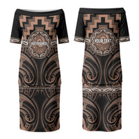 Aotearoa Kati Mamoe Personalised Couples Matching Puletasi and Hawaiian Shirt Maori Iwi Poutama Puhoro Tattoo LT14 - Polynesian Pride