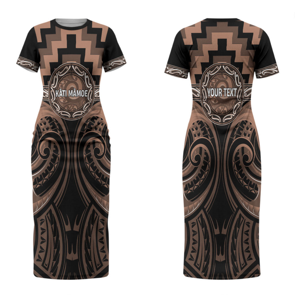 Aotearoa Kati Mamoe Personalised Couples Matching Short Sleeve Bodycon Dress and Hawaiian Shirt Maori Iwi Poutama Puhoro Tattoo LT14 - Polynesian Pride