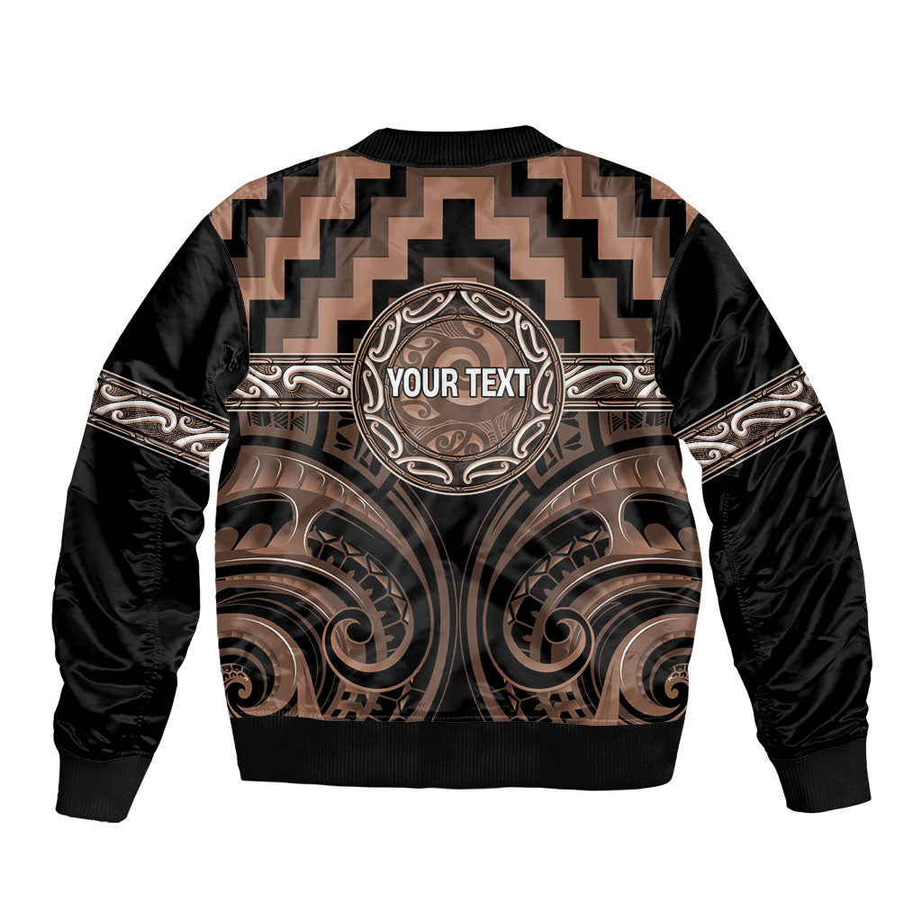 Aotearoa Kati Mamoe Personalised Sleeve Zip Bomber Jacket Maori Iwi Poutama Puhoro Tattoo LT14 - Polynesian Pride