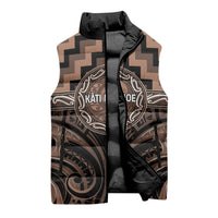 Aotearoa Kati Mamoe Personalised Sleeveless Puffer Jacket Maori Iwi Poutama Puhoro Tattoo LT14 - Polynesian Pride
