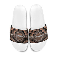 Aotearoa Kati Mamoe Slide Sandals Maori Iwi Poutama Puhoro Tattoo LT14 Brown - Polynesian Pride