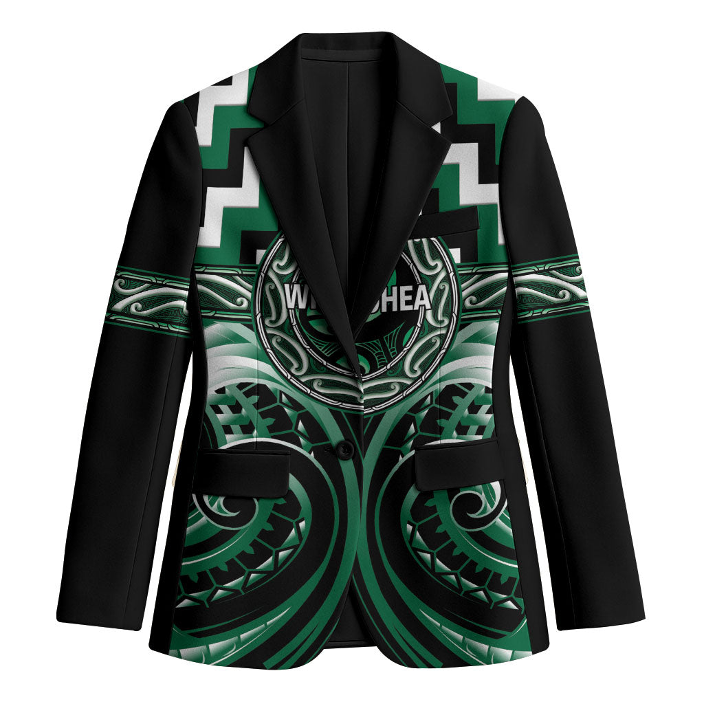 Aotearoa Whakatohea Personalised Blazer Maori Iwi Poutama Puhoro Tattoo LT14 Unisex Green - Polynesian Pride