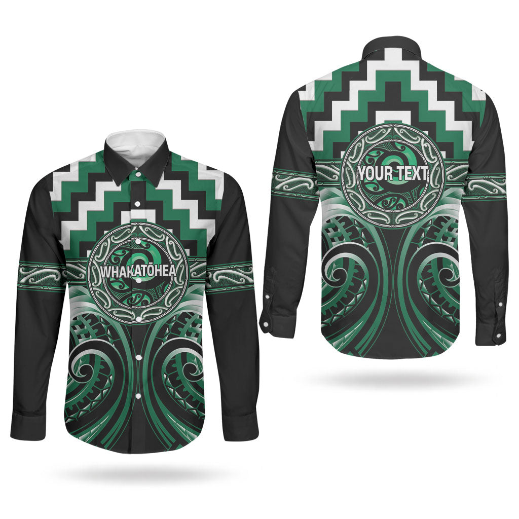 Aotearoa Whakatohea Personalised Couples Matching Off The Shoulder Long Sleeve Dress and Long Sleeve Button Shirt Maori Iwi Poutama Puhoro Tattoo LT14 - Polynesian Pride