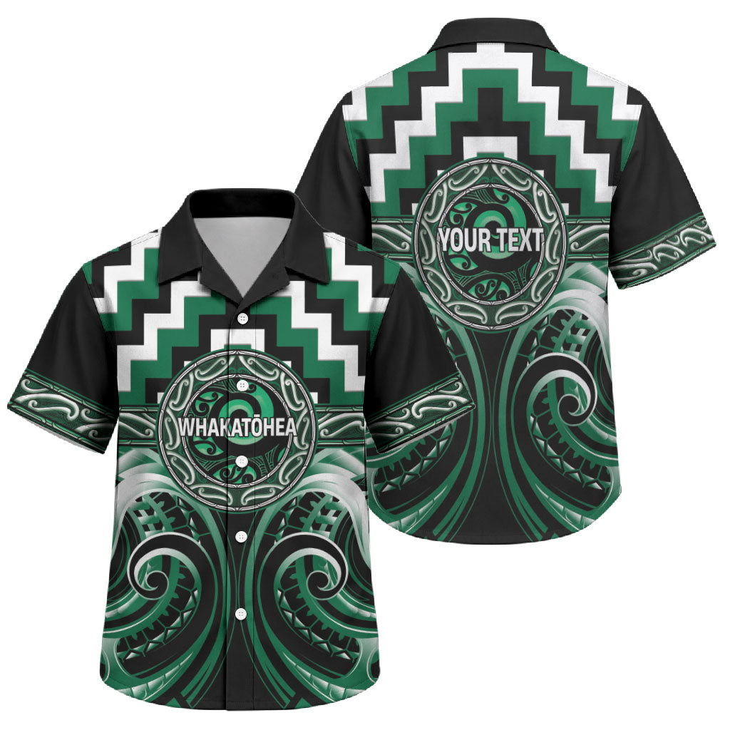 Aotearoa Whakatohea Personalised Family Matching Summer Maxi Dress and Hawaiian Shirt Maori Iwi Poutama Puhoro Tattoo LT14 Son's Shirt Green - Polynesian Pride
