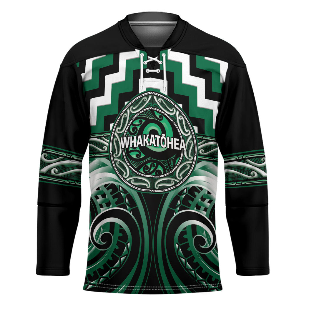 Aotearoa Whakatohea Personalised Hockey Jersey Maori Iwi Poutama Puhoro Tattoo LT14 Unisex Green - Polynesian Pride