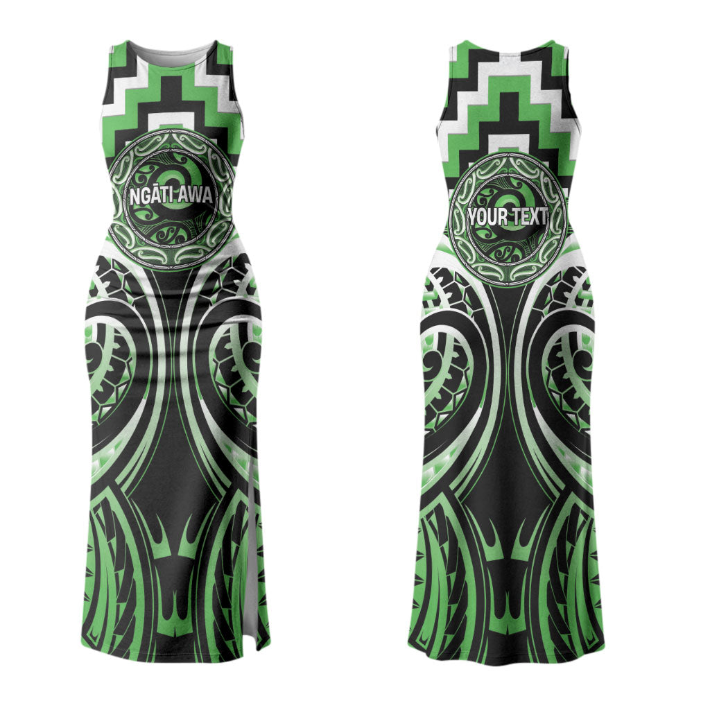 Aotearoa Ngati Awa Personalised Couples Matching Tank Maxi Dress and Hawaiian Shirt Maori Iwi Poutama Puhoro Tattoo LT14 - Polynesian Pride