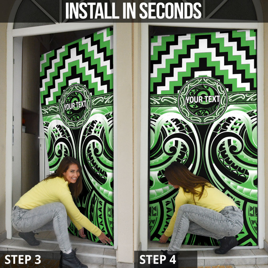 Aotearoa Ngati Awa Personalised Door Cover Maori Iwi Poutama Puhoro Tattoo LT14 - Polynesian Pride
