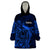 French Polynesia Tahiti Wearable Blanket Hoodie Polynesian Shark Tattoo With Hibiscus Blue Version LT14 One Size Blue - Polynesian Pride