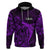 French Polynesia Tahiti Hoodie Polynesian Shark Tattoo With Hibiscus Purple Version LT14 Pullover Hoodie Purple - Polynesian Pride