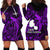 French Polynesia Tahiti Hoodie Dress Polynesian Shark Tattoo With Hibiscus Purple Version LT14 - Polynesian Pride