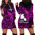 French Polynesia Tahiti Hoodie Dress Polynesian Shark Tattoo With Hibiscus Pink Version LT14 - Polynesian Pride