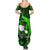 French Polynesia Tahiti Summer Maxi Dress Polynesian Shark Tattoo With Hibiscus Green Version LT14 - Polynesian Pride