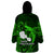 French Polynesia Tahiti Wearable Blanket Hoodie Polynesian Shark Tattoo With Hibiscus Green Version LT14 - Polynesian Pride