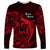 French Polynesia Bora Bora Long Sleeve Shirt Polynesian Shark Tattoo With Hibiscus Red Version LT14 Unisex Red - Polynesian Pride