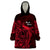 French Polynesia Bora Bora Wearable Blanket Hoodie Polynesian Shark Tattoo With Hibiscus Red Version LT14 One Size Red - Polynesian Pride