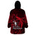 French Polynesia Bora Bora Wearable Blanket Hoodie Polynesian Shark Tattoo With Hibiscus Red Version LT14 - Polynesian Pride