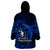 French Polynesia Bora Bora Wearable Blanket Hoodie Polynesian Shark Tattoo With Hibiscus Blue Version LT14 - Polynesian Pride