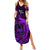 French Polynesia Bora Bora Summer Maxi Dress Polynesian Shark Tattoo With Hibiscus Purple Version LT14 Women Purple - Polynesian Pride