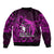 French Polynesia Bora Bora Bomber Jacket Polynesian Shark Tattoo With Hibiscus Pink Version LT14 - Polynesian Pride
