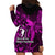 French Polynesia Bora Bora Hoodie Dress Polynesian Shark Tattoo With Hibiscus Pink Version LT14 - Polynesian Pride