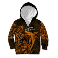 French Polynesia Bora Bora Kid Hoodie Polynesian Shark Tattoo With Hibiscus Red Version LT14 - Polynesian Pride
