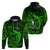 French Polynesia Bora Bora Hoodie Polynesian Shark Tattoo With Hibiscus Green Version LT14 - Polynesian Pride