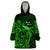 French Polynesia Bora Bora Wearable Blanket Hoodie Polynesian Shark Tattoo With Hibiscus Green Version LT14 One Size Green - Polynesian Pride