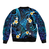 Tokelau Fakaofo Atoll Bomber Jacket Polynesian Tattoo Plumeria With Map