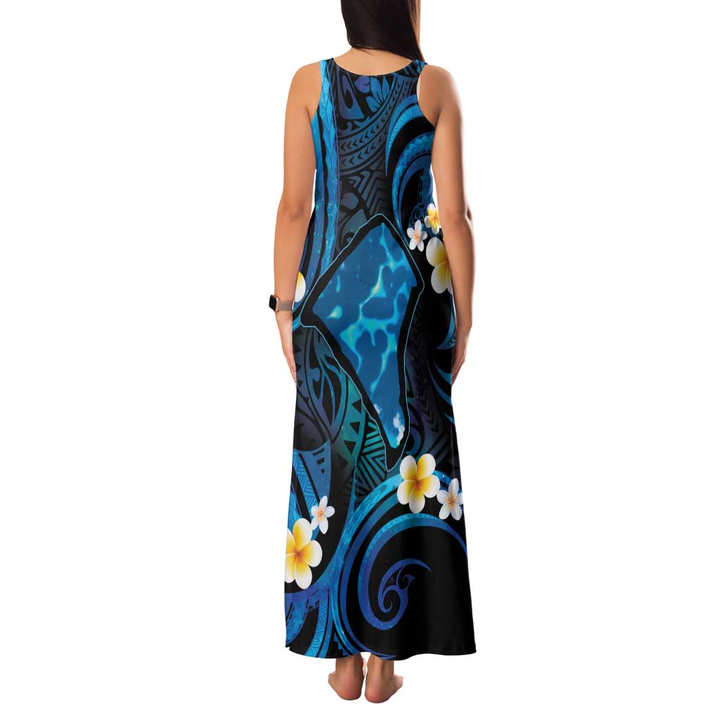 Tokelau Fakaofo Atoll Family Matching Tank Maxi Dress and Hawaiian Shirt Polynesian Tattoo Plumeria With Map