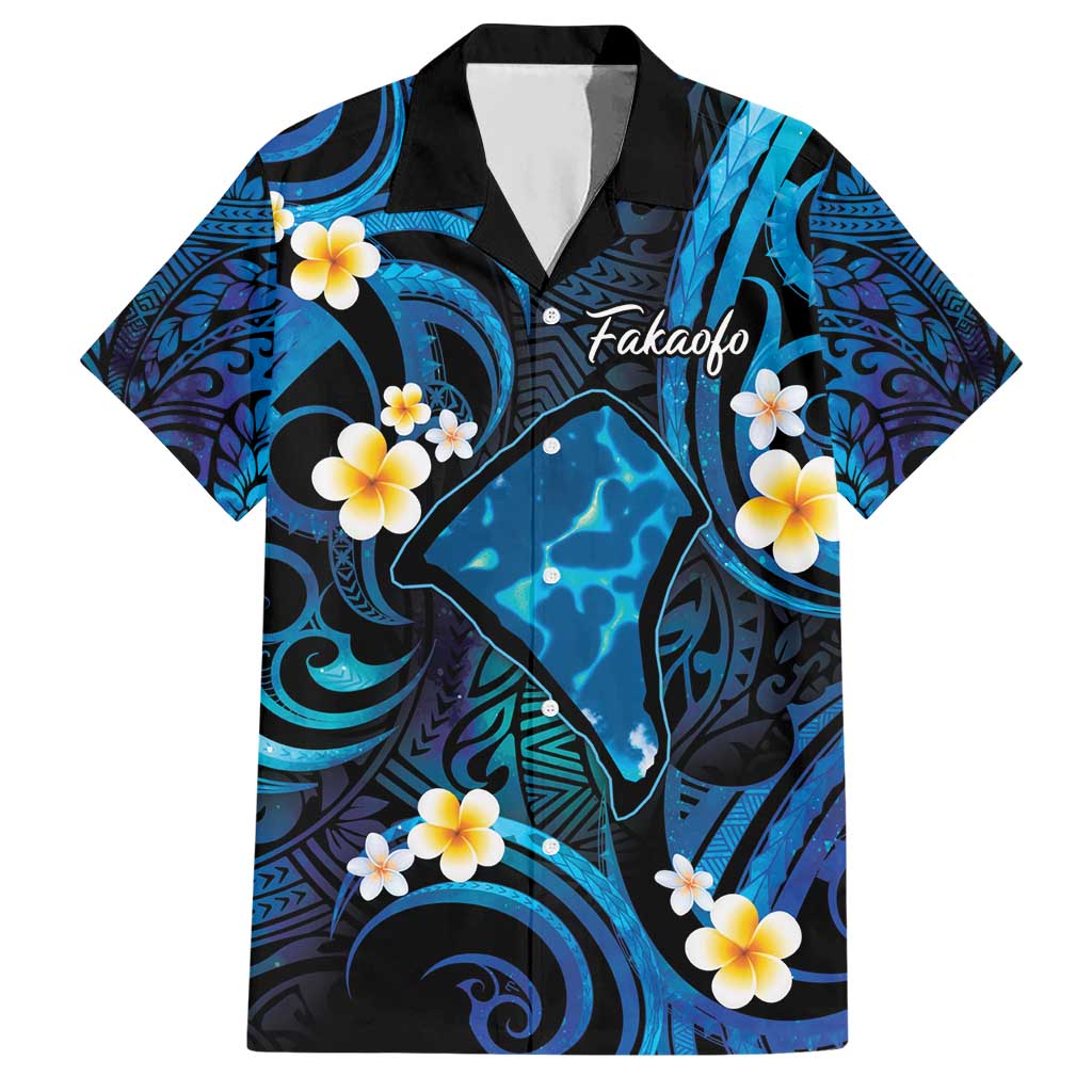 Tokelau Fakaofo Atoll Hawaiian Shirt Polynesian Tattoo Plumeria With Map