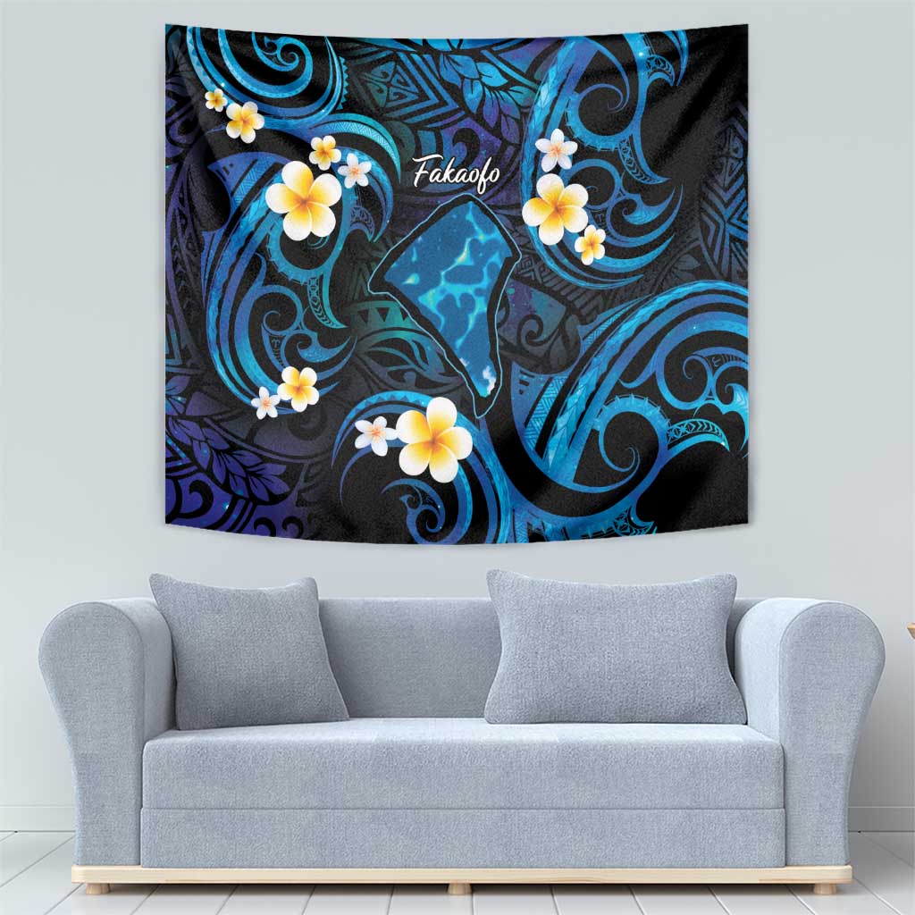 Tokelau Fakaofo Atoll Tapestry Polynesian Tattoo Plumeria With Map