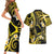 Tokelau Atafu Atoll Couples Matching Short Sleeve Bodycon Dress and Hawaiian Shirt Polynesian Tattoo Plumeria With Map