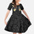 Black And Gray Family Matching Off Shoulder Maxi Dress and Hawaiian Shirt Curves Polynesian Tattoo Mix Plumeria Flowers