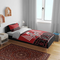 Personalized Hawaii Skull Christmas Bedding Set Mele Kalikimaka Hawaiian Kakau - Polynesian Pride