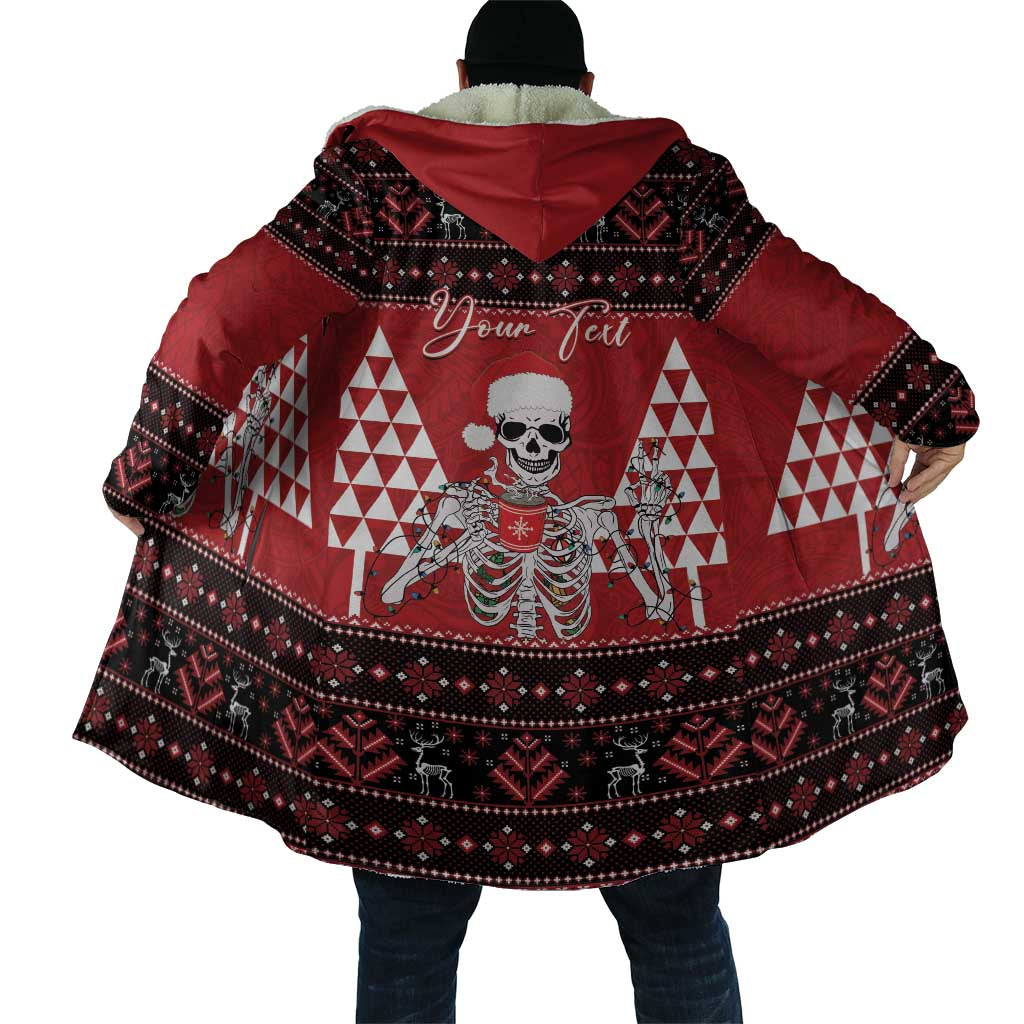 Personalized Hawaii Skull Christmas Cloak Mele Kalikimaka Hawaiian Kakau - Polynesian Pride