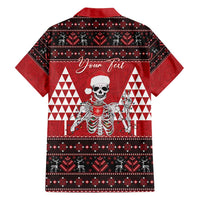 Personalized Hawaii Skull Christmas Family Matching Long Sleeve Bodycon Dress and Hawaiian Shirt Mele Kalikimaka Hawaiian Kakau LT14 - Polynesian Pride