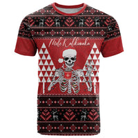 Personalized Hawaii Skull Christmas T Shirt Mele Kalikimaka Hawaiian Kakau - Polynesian Pride