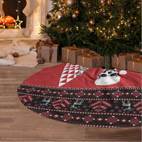 Personalized Hawaii Skull Christmas Tree Skirt Mele Kalikimaka Hawaiian Kakau LT14 - Polynesian Pride
