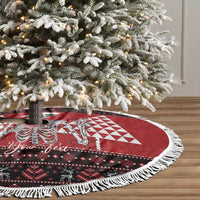 Personalized Hawaii Skull Christmas Tree Skirt Mele Kalikimaka Hawaiian Kakau LT14 - Polynesian Pride