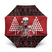 Personalized Hawaii Skull Christmas Umbrella Mele Kalikimaka Hawaiian Kakau - Polynesian Pride