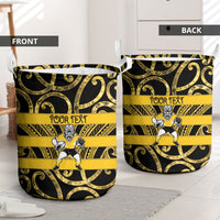 Taranaki Custom Rugby New Zealand Laundry Basket Aotearoa Maori Pukana Tiki Mascot